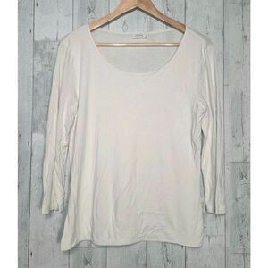 Jaeger Soft Heavyweight Long Sleeved Scoopneck T-Shirt Tee Sz L EST